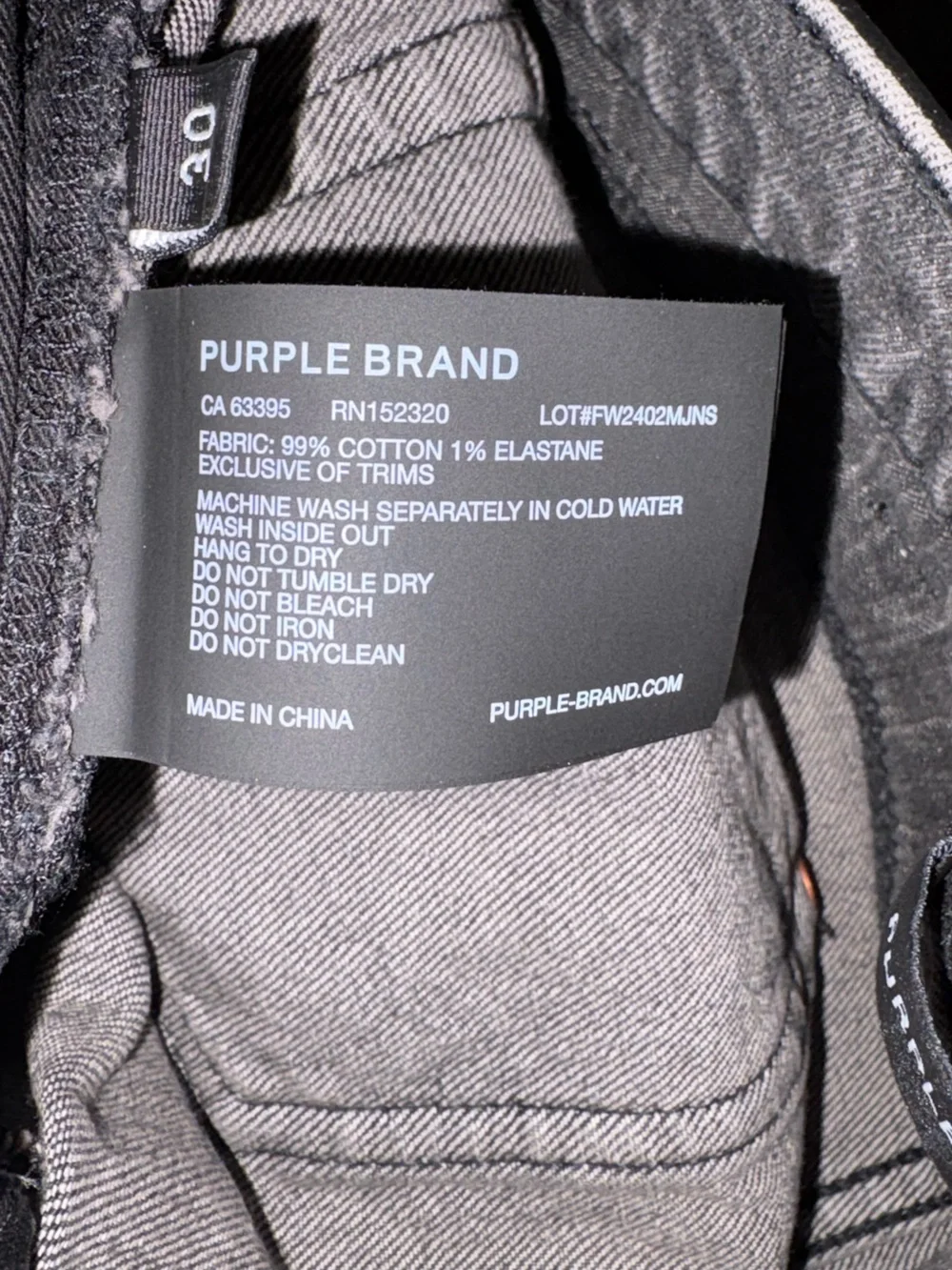 Purple Brand Charcoal Gray Embroidered Skinny Jeans - Men